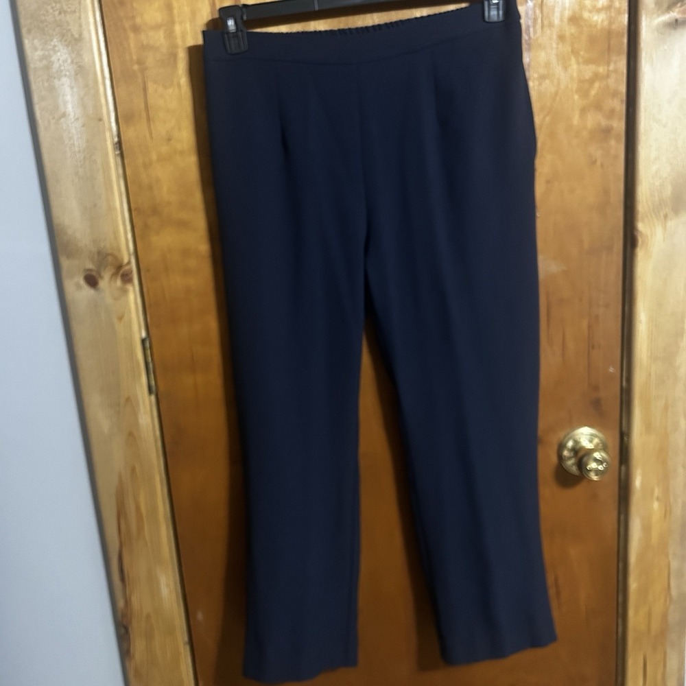 Bedford Fair Womens Navy Pull On Pants 16 Petite